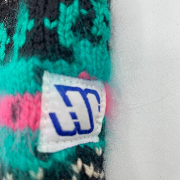 Vintage Wool Handknit Ski Nordic Fair Isle Hat Beanie Torque Snow Winter - Picture 7 of 7